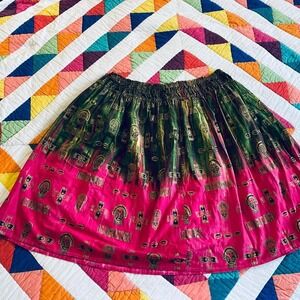 Pink and Green Ombré African Textile‎ Skirt